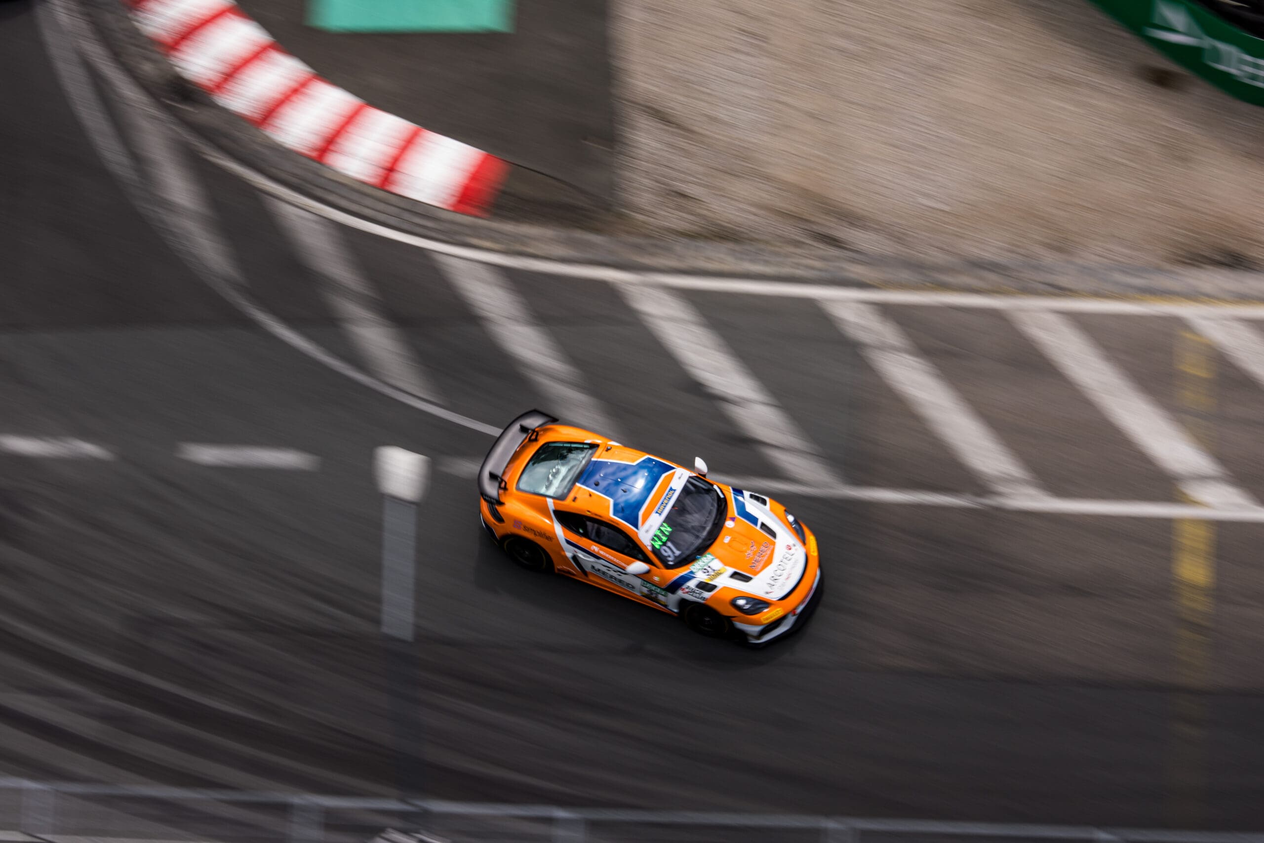 Race Car from Wimmer Werk Motorsport seen from Above