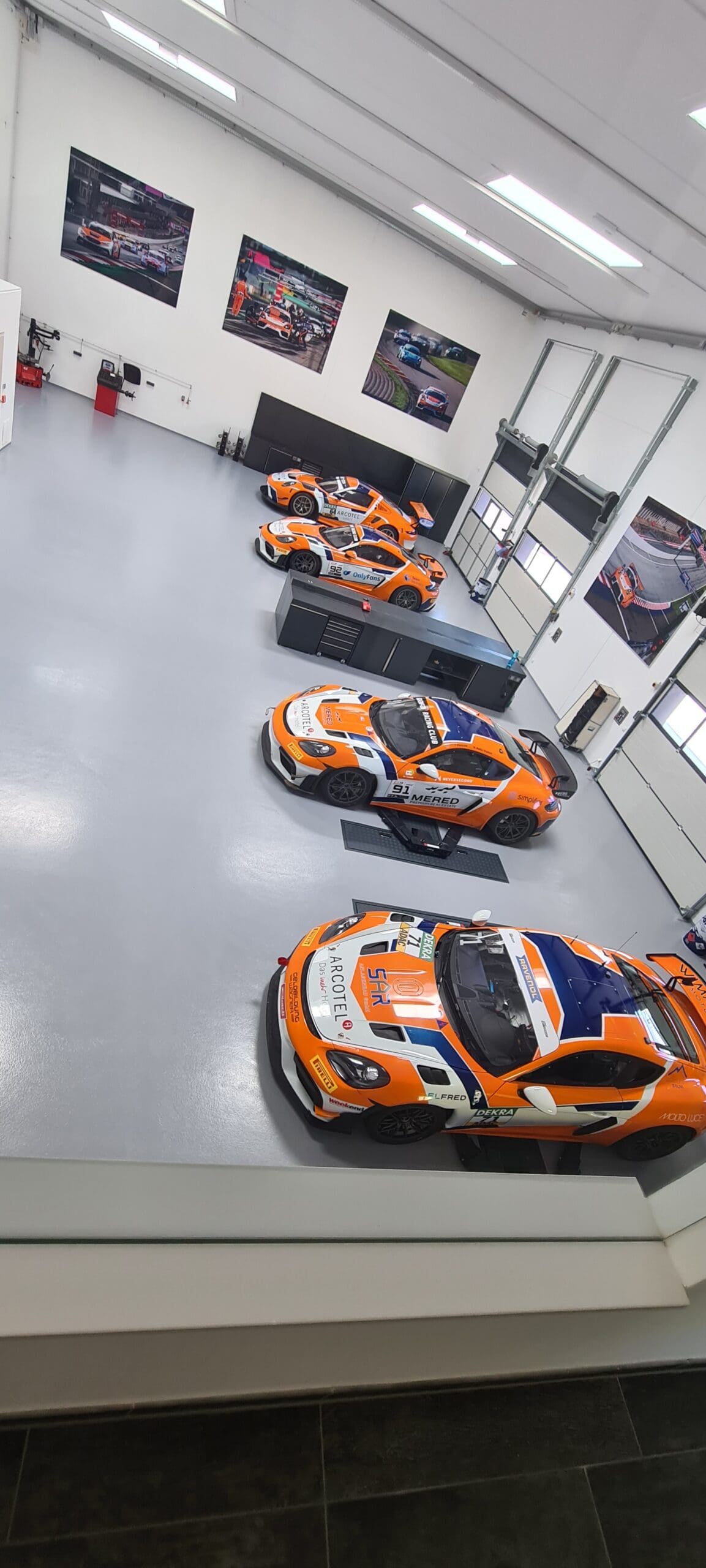 Race Cars in the Garage